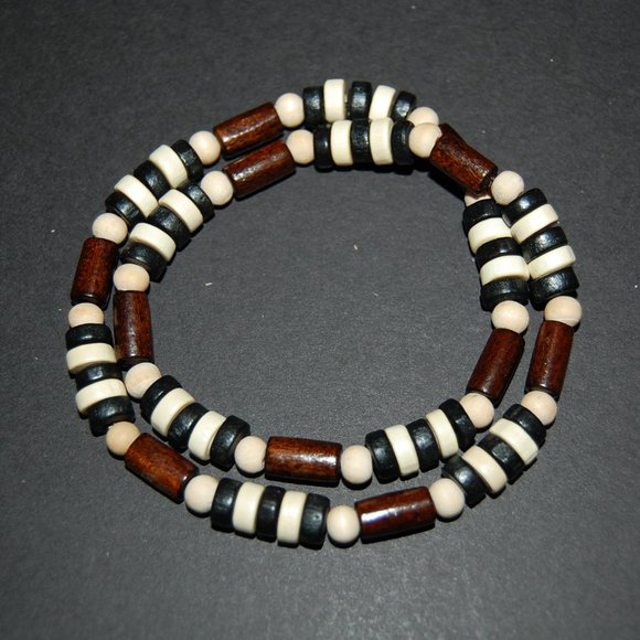 Men Necklace,Wood Necklace,Surfer Necklace,Tribal Style,Chocker,Beach Necklace - Picture 2 of 4